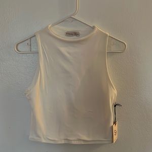 White Sleeveless Crop Top (Medium) New with tags